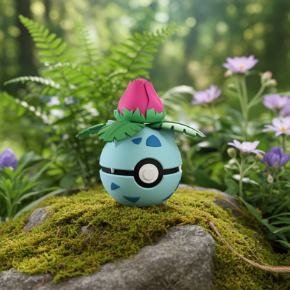 Poké Ball 3D ispirata a Ivysaur – Sfera decorativa da collezione (#0002)