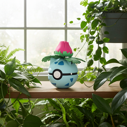 Poké Ball 3D ispirata a Ivysaur – Sfera decorativa da collezione (#0002)