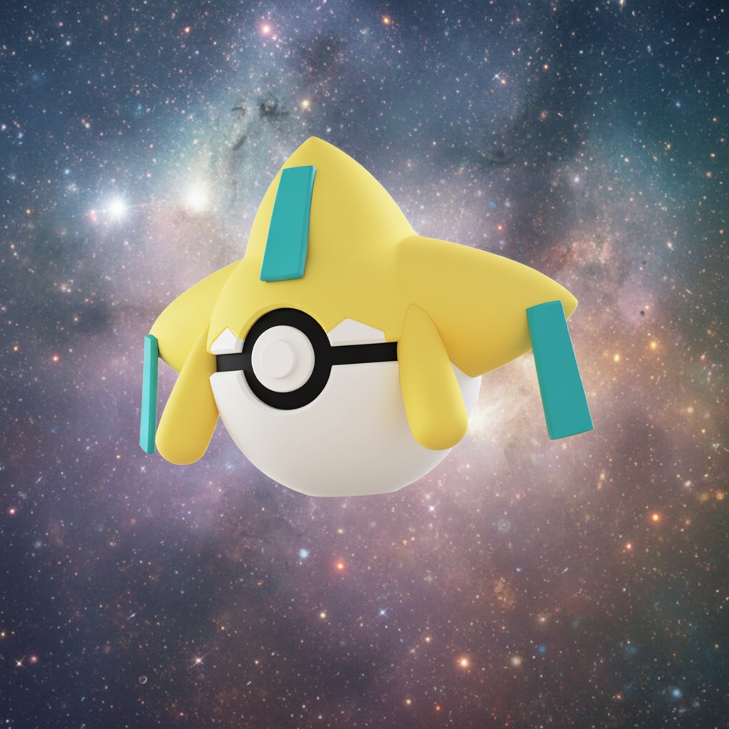 Poké Ball 3D ispirata a Jirachi – Sfera decorativa da collezione (#0385)