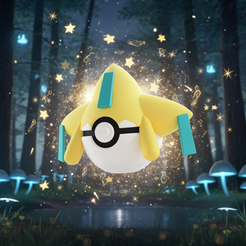 Poké Ball 3D ispirata a Jirachi – Sfera decorativa da collezione (#0385)