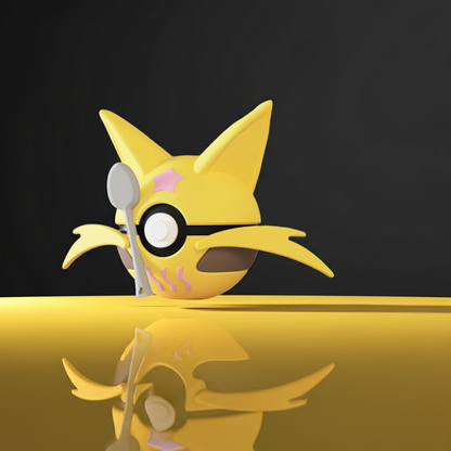 Poké Ball 3D ispirata a Kadabra – Sfera decorativa da collezione (#0064)