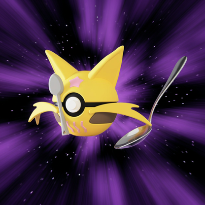 Poké Ball 3D ispirata a Kadabra – Sfera decorativa da collezione (#0064)