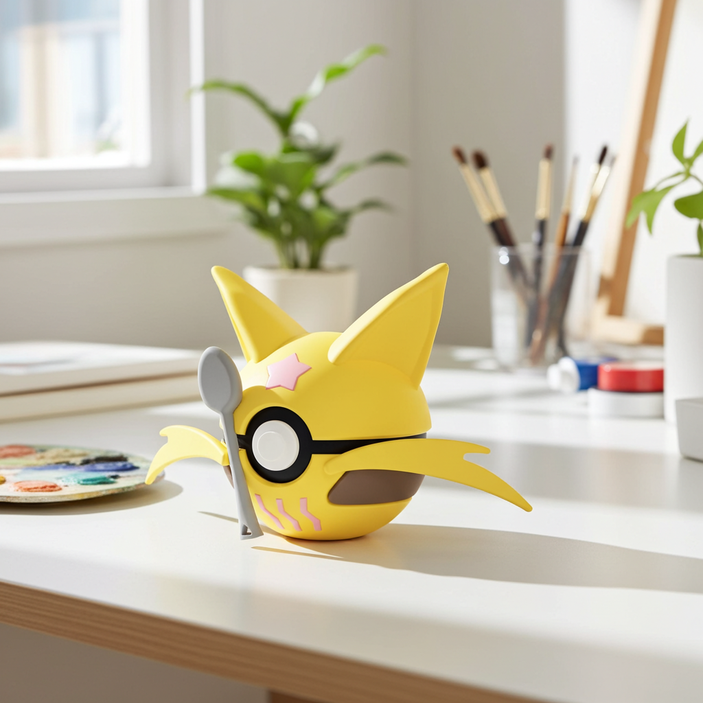 Poké Ball 3D ispirata a Kadabra – Sfera decorativa da collezione (#0064)