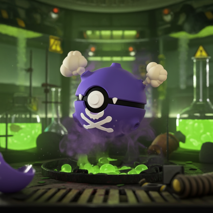 Poké Ball 3D ispirata a Koffing – Sfera decorativa da collezione (#0109)