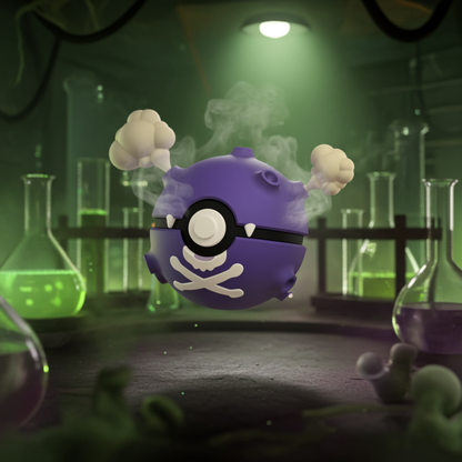 Poké Ball 3D ispirata a Koffing – Sfera decorativa da collezione (#0109)