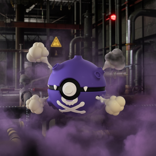 Poké Ball 3D ispirata a Koffing – Sfera decorativa da collezione (#0109)