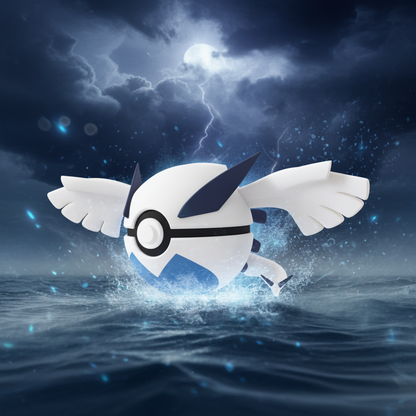 Poké Ball 3D ispirata a Lugia – Sfera decorativa da collezione (#0249)
