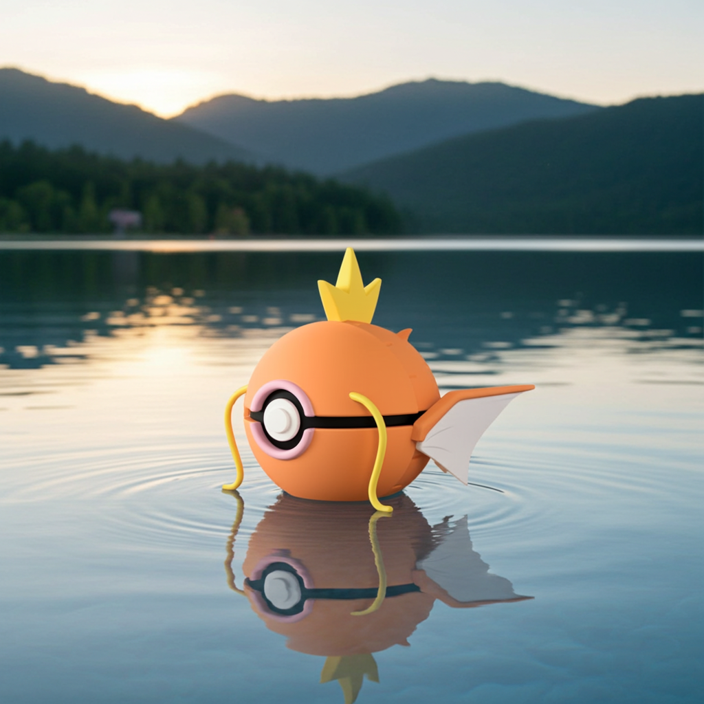 Poké Ball 3D ispirata a Magikarp – Sfera decorativa da collezione (#0129)