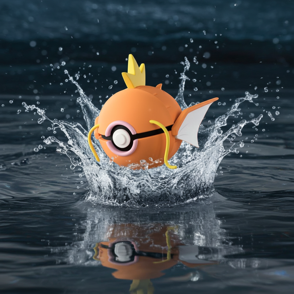 Poké Ball 3D ispirata a Magikarp – Sfera decorativa da collezione (#0129)