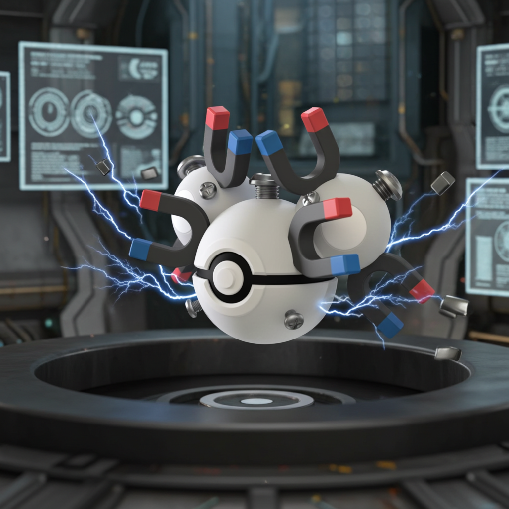 Poké Ball 3D ispirata a Magneton – Sfera decorativa da collezione (#0082)