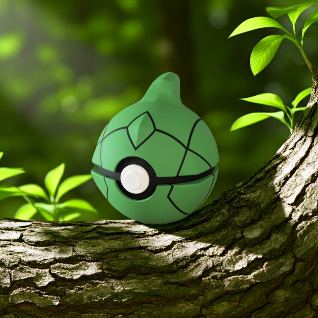 Poké Ball 3D ispirata a Metapod – Sfera decorativa da collezione (#0011)