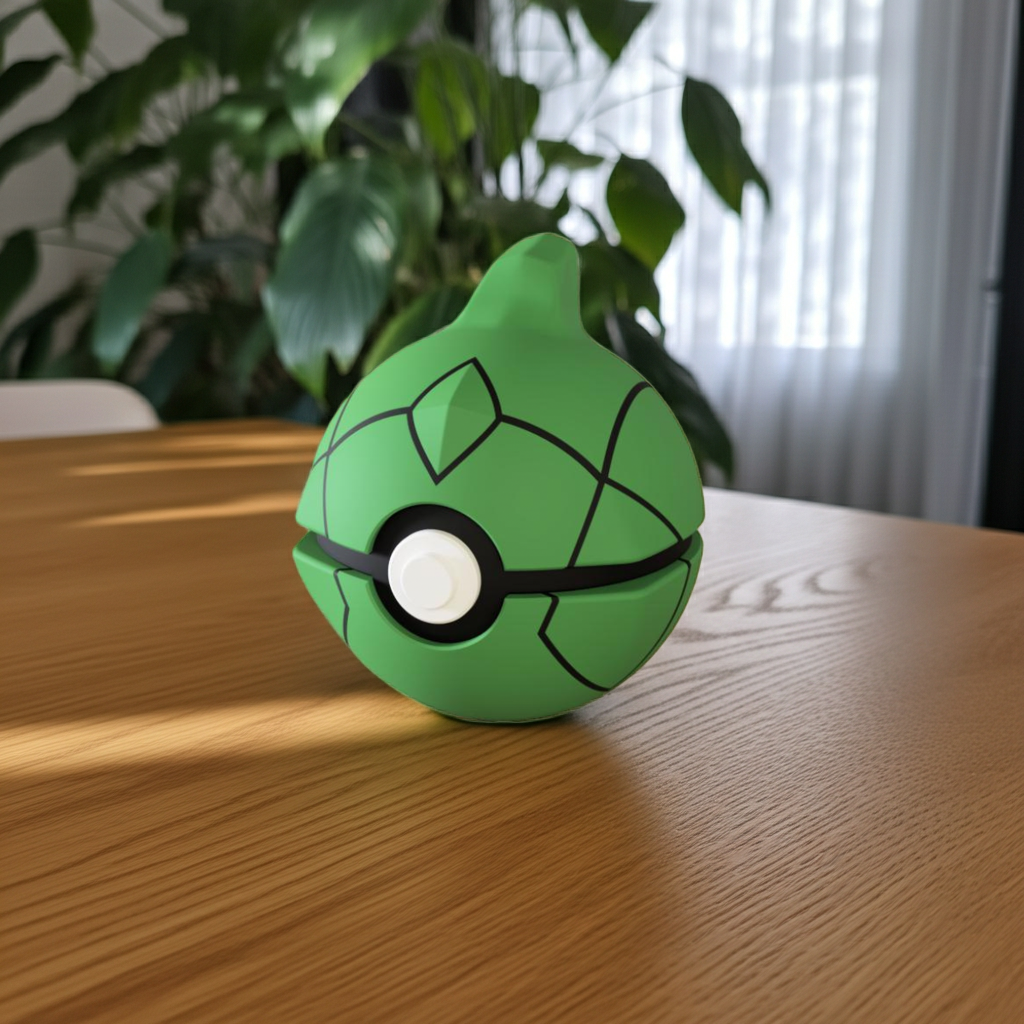 Poké Ball 3D ispirata a Metapod – Sfera decorativa da collezione (#0011)