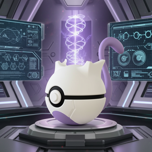 Poké Ball 3D ispirata a Mewtwo – Sfera decorativa da collezione (#0150)