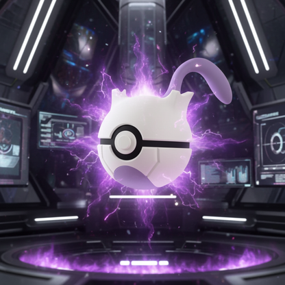 Poké Ball 3D ispirata a Mewtwo – Sfera decorativa da collezione (#0150)
