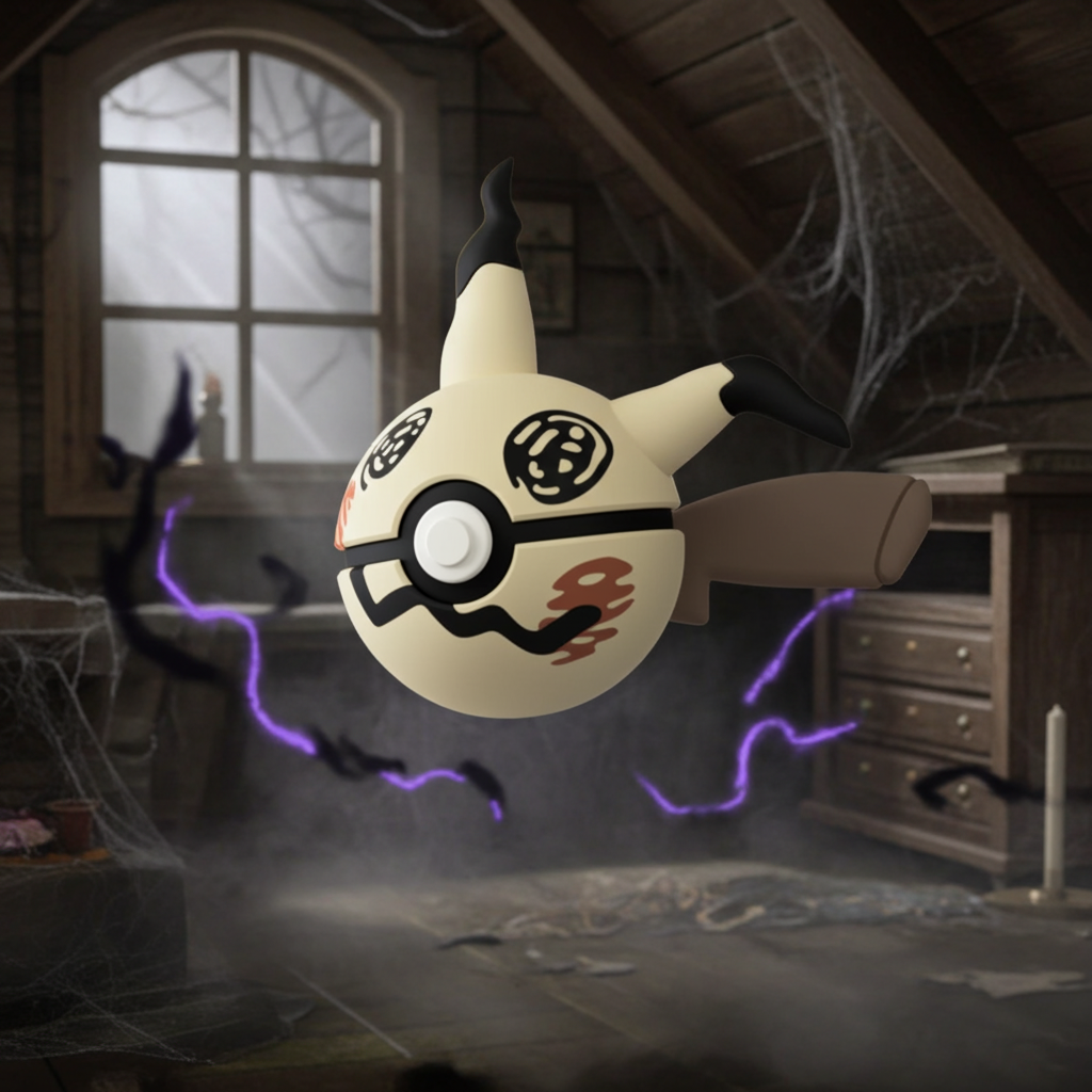 Poké Ball 3D ispirata a Mimikyu – Sfera decorativa da collezione (#0778)