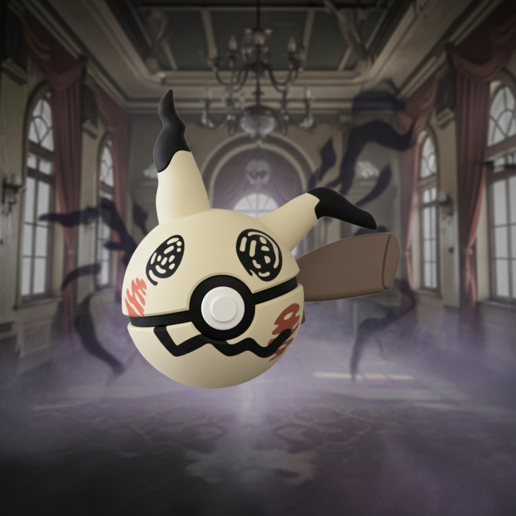 Poké Ball 3D ispirata a Mimikyu – Sfera decorativa da collezione (#0778)