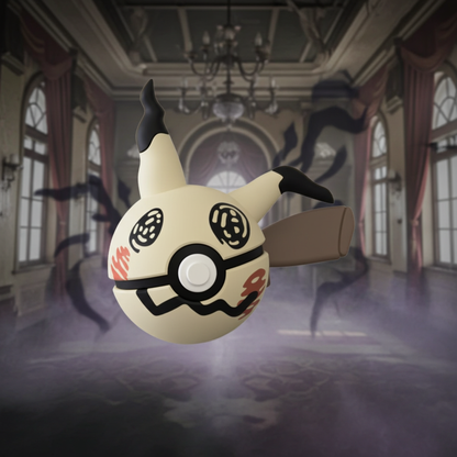 Poké Ball 3D ispirata a Mimikyu – Sfera decorativa da collezione (#0778)