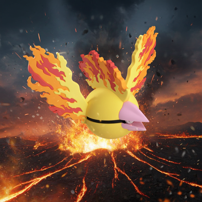 Poké Ball 3D ispirata a Moltres – Sfera decorativa da collezione (#0146)
