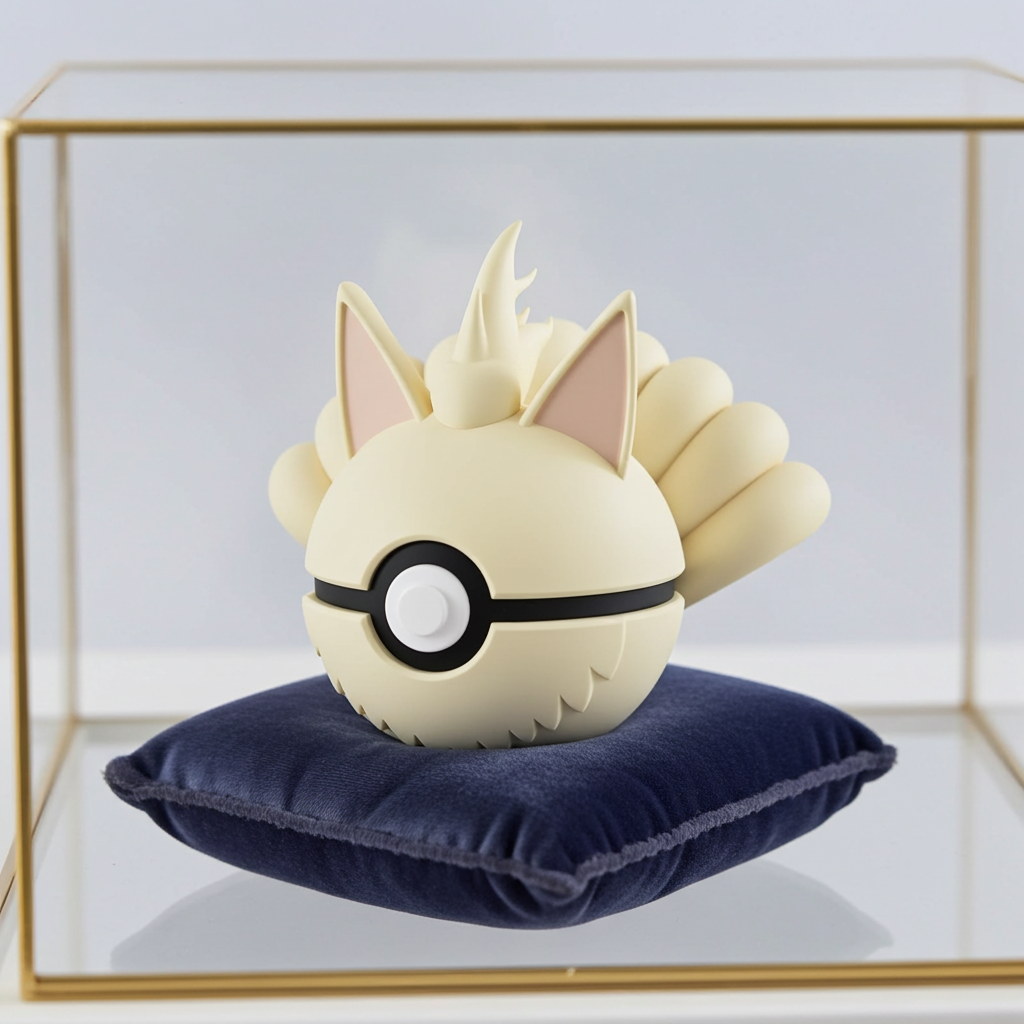 Poké Ball 3D ispirata a Ninetales – Sfera decorativa da collezione (#0038)