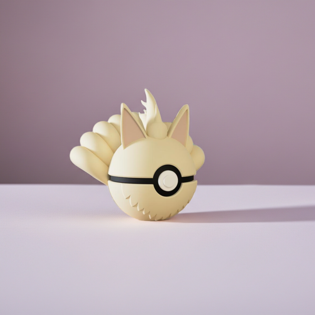 Poké Ball 3D ispirata a Ninetales – Sfera decorativa da collezione (#0038)