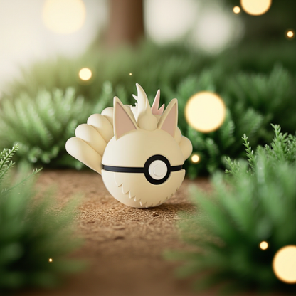 Poké Ball 3D ispirata a Ninetales – Sfera decorativa da collezione (#0038)