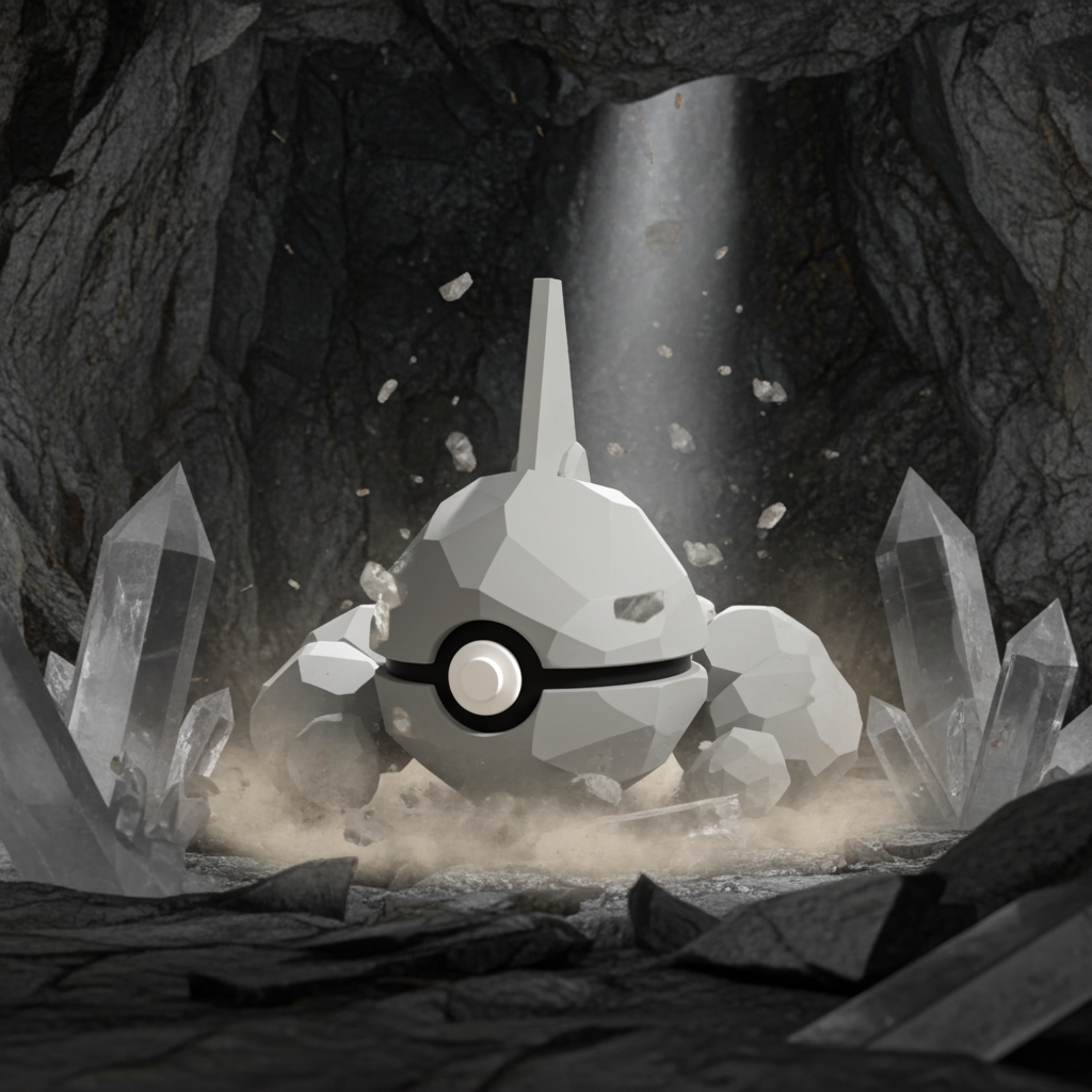 Poké Ball 3D ispirata a Onix – Sfera decorativa da collezione (#0095)