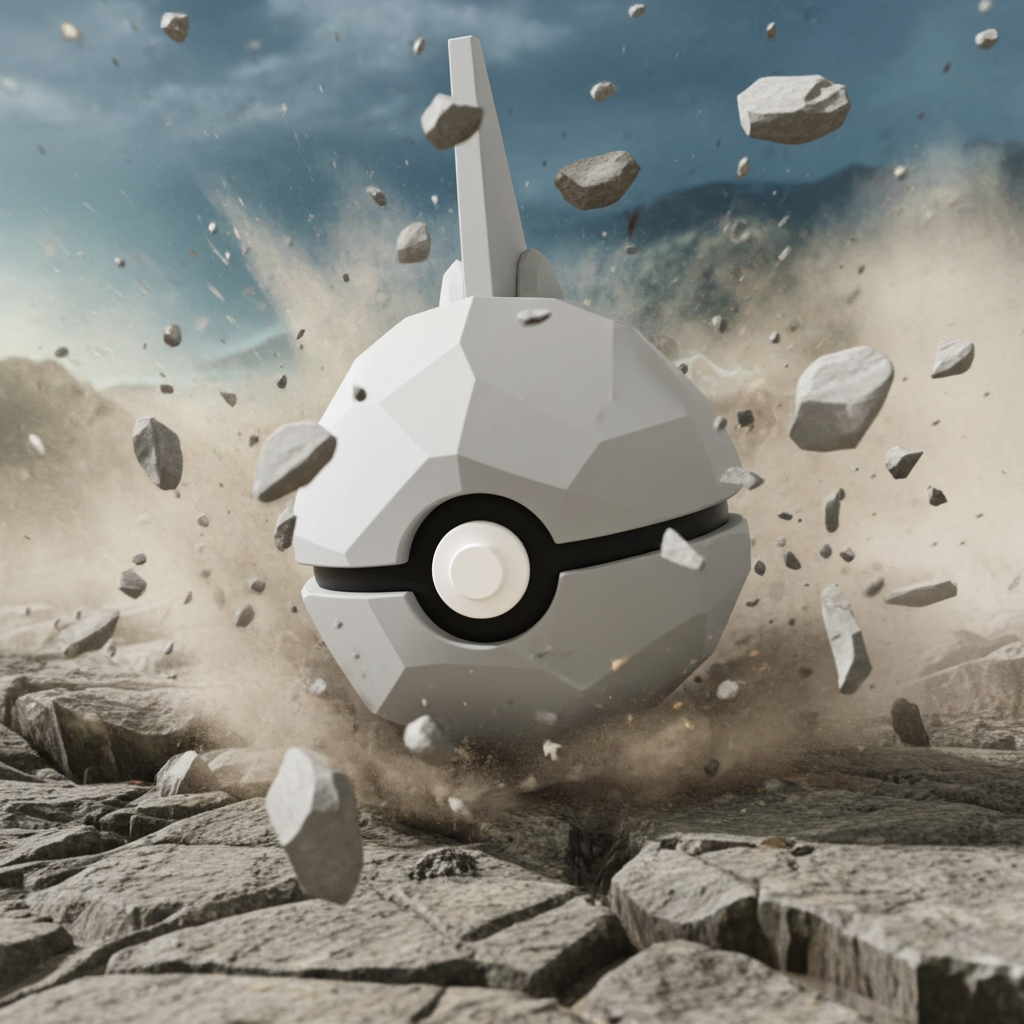 Poké Ball 3D ispirata a Onix – Sfera decorativa da collezione (#0095)