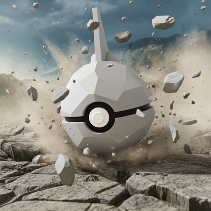 Poké Ball 3D ispirata a Onix – Sfera decorativa da collezione (#0095)