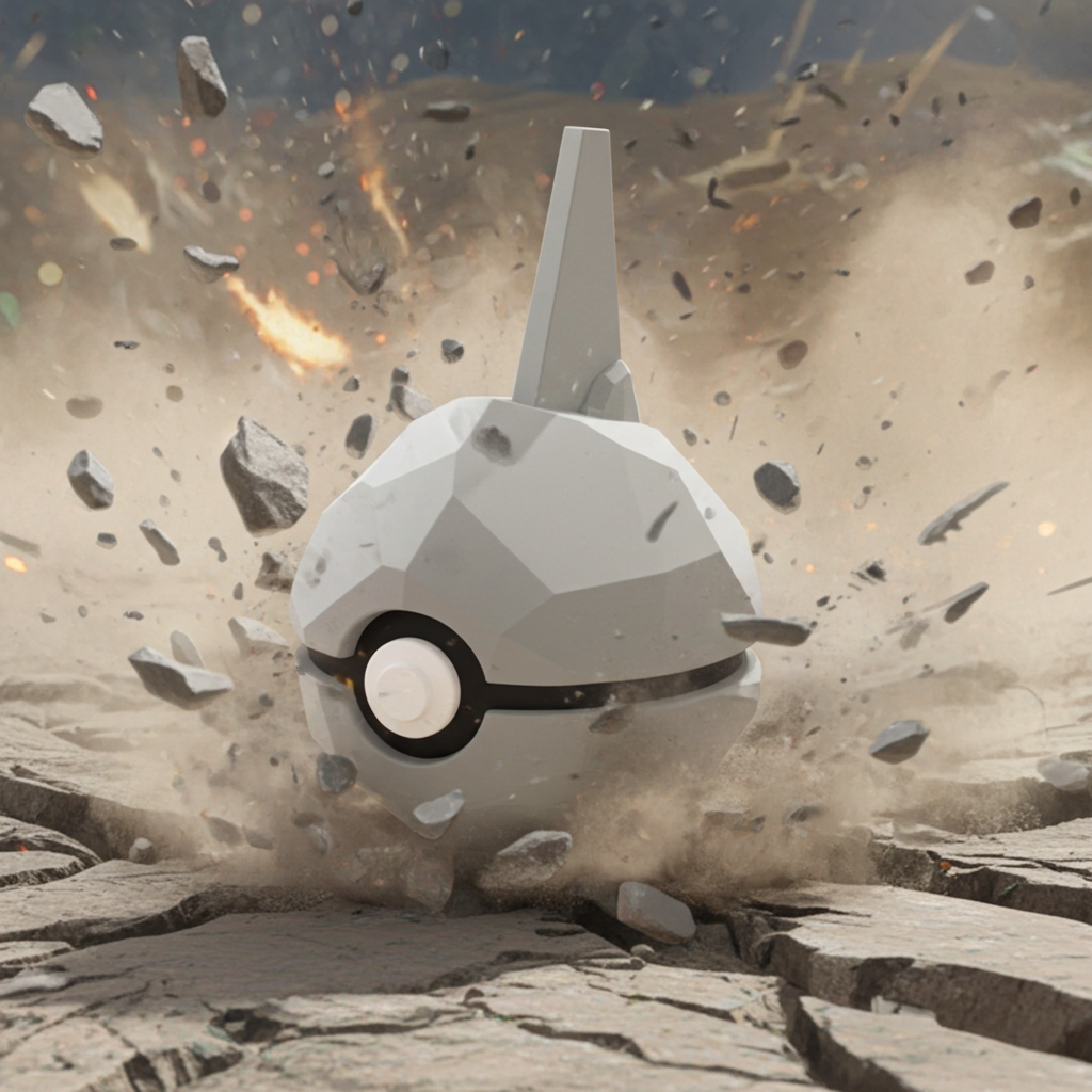 Poké Ball 3D ispirata a Onix – Sfera decorativa da collezione (#0095)