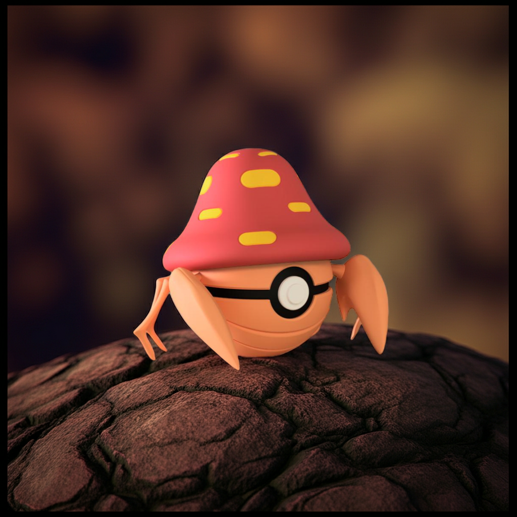 Poké Ball 3D ispirata a Parasect – Sfera decorativa da collezione (#0047)