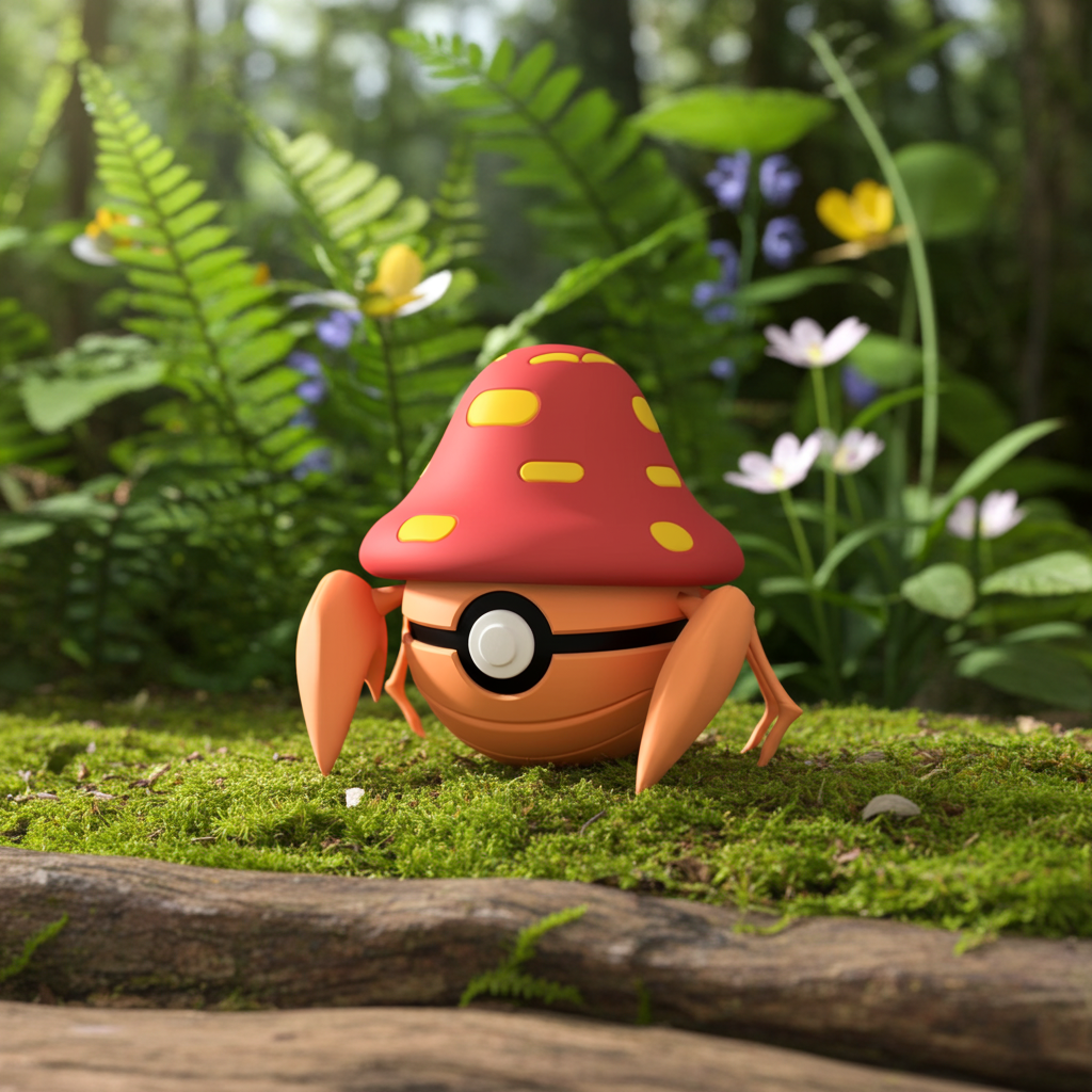 Poké Ball 3D ispirata a Parasect – Sfera decorativa da collezione (#0047)