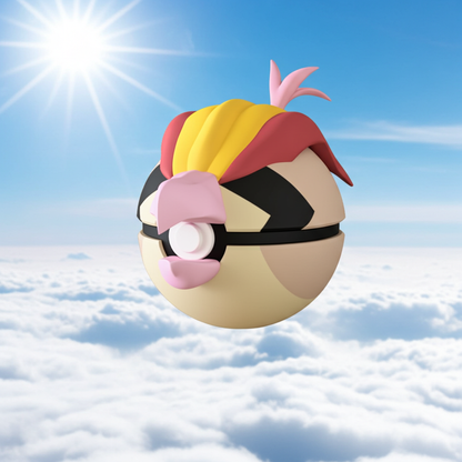 Poké Ball 3D ispirata a Pidgeot – Sfera decorativa da collezione (#0018)