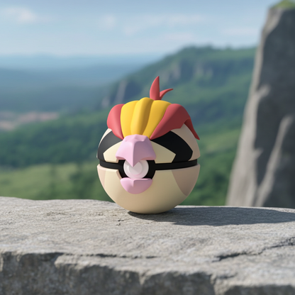 Poké Ball 3D ispirata a Pidgeot – Sfera decorativa da collezione (#0018)