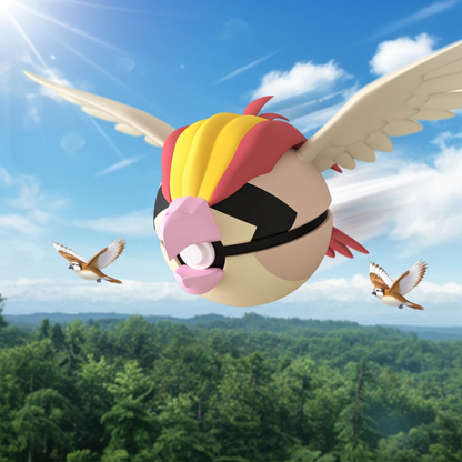 Poké Ball 3D ispirata a Pidgeot – Sfera decorativa da collezione (#0018)
