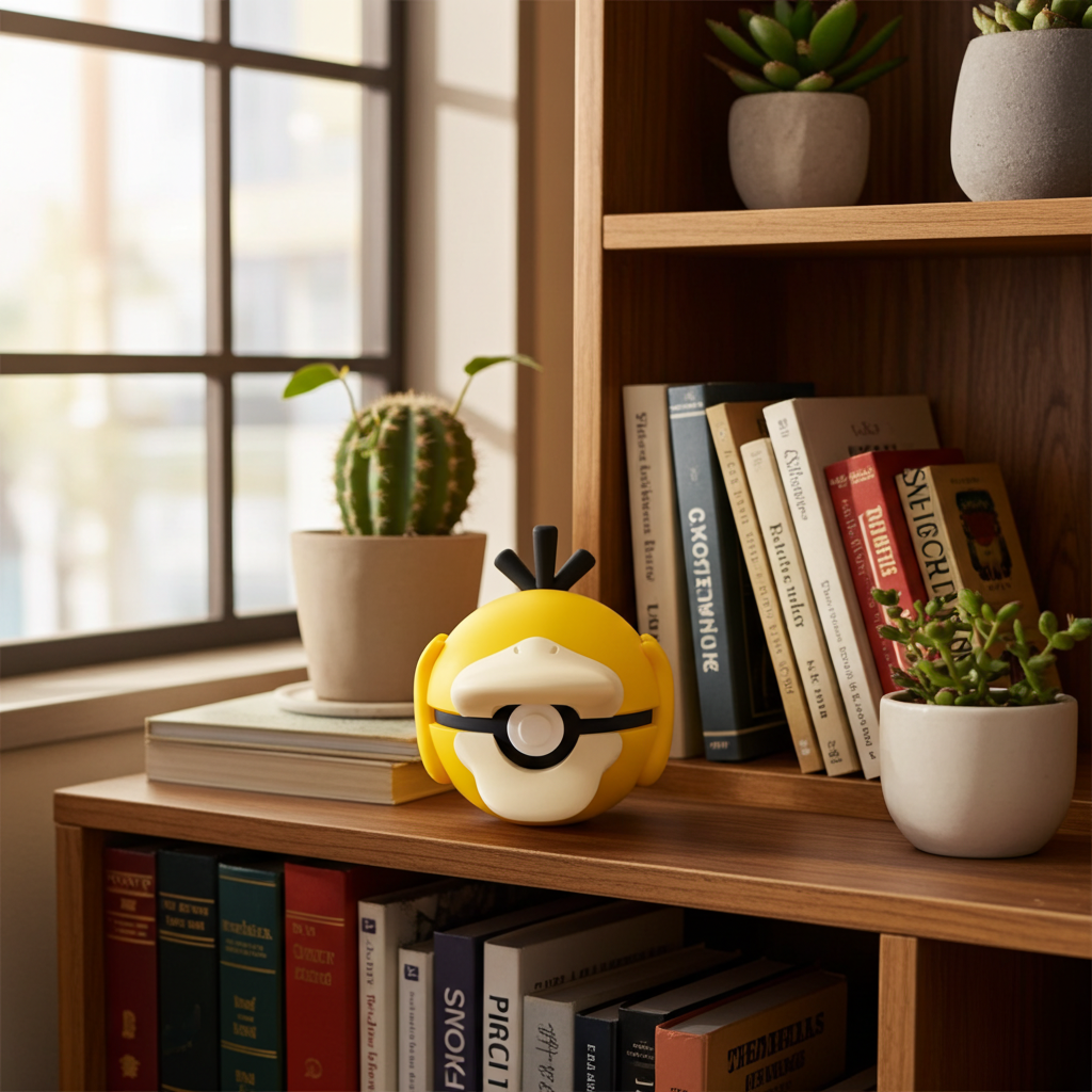 Poké Ball 3D ispirata a Psyduck – Sfera decorativa da collezione (#0054)