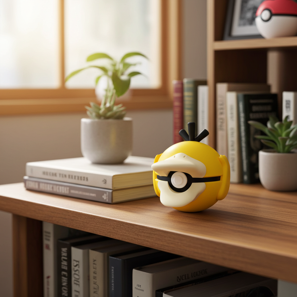 Poké Ball 3D ispirata a Psyduck – Sfera decorativa da collezione (#0054)