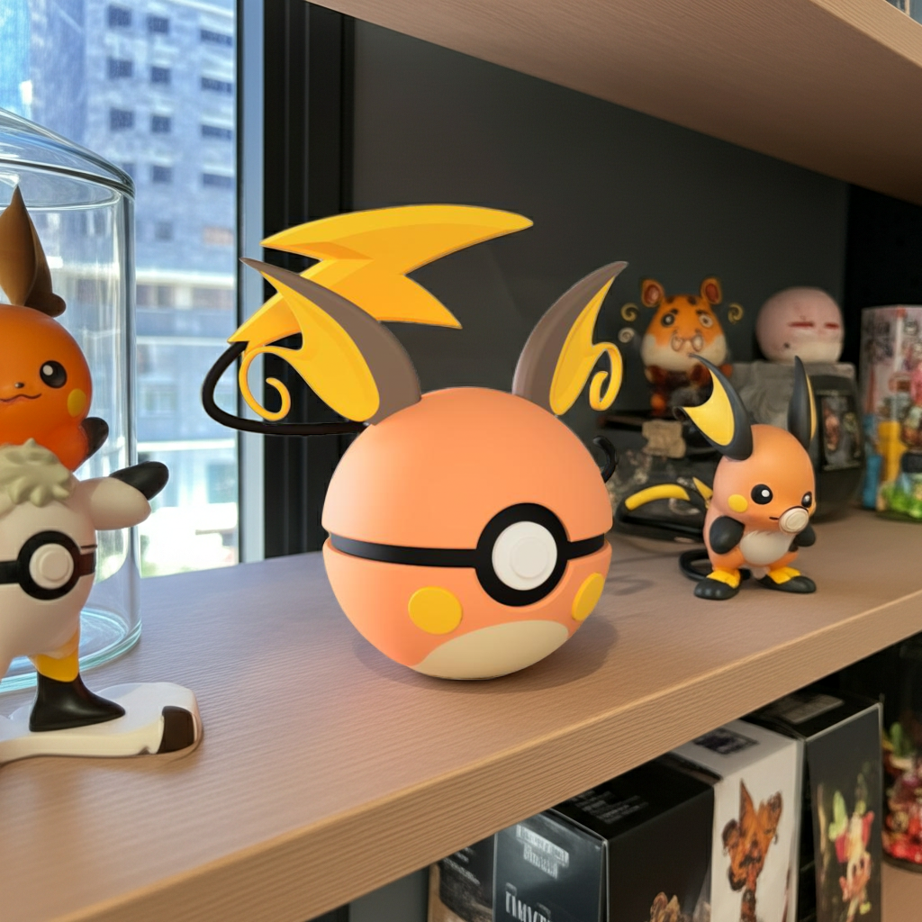 Poké Ball 3D ispirata a Raichu – Sfera decorativa da collezione (#0026)