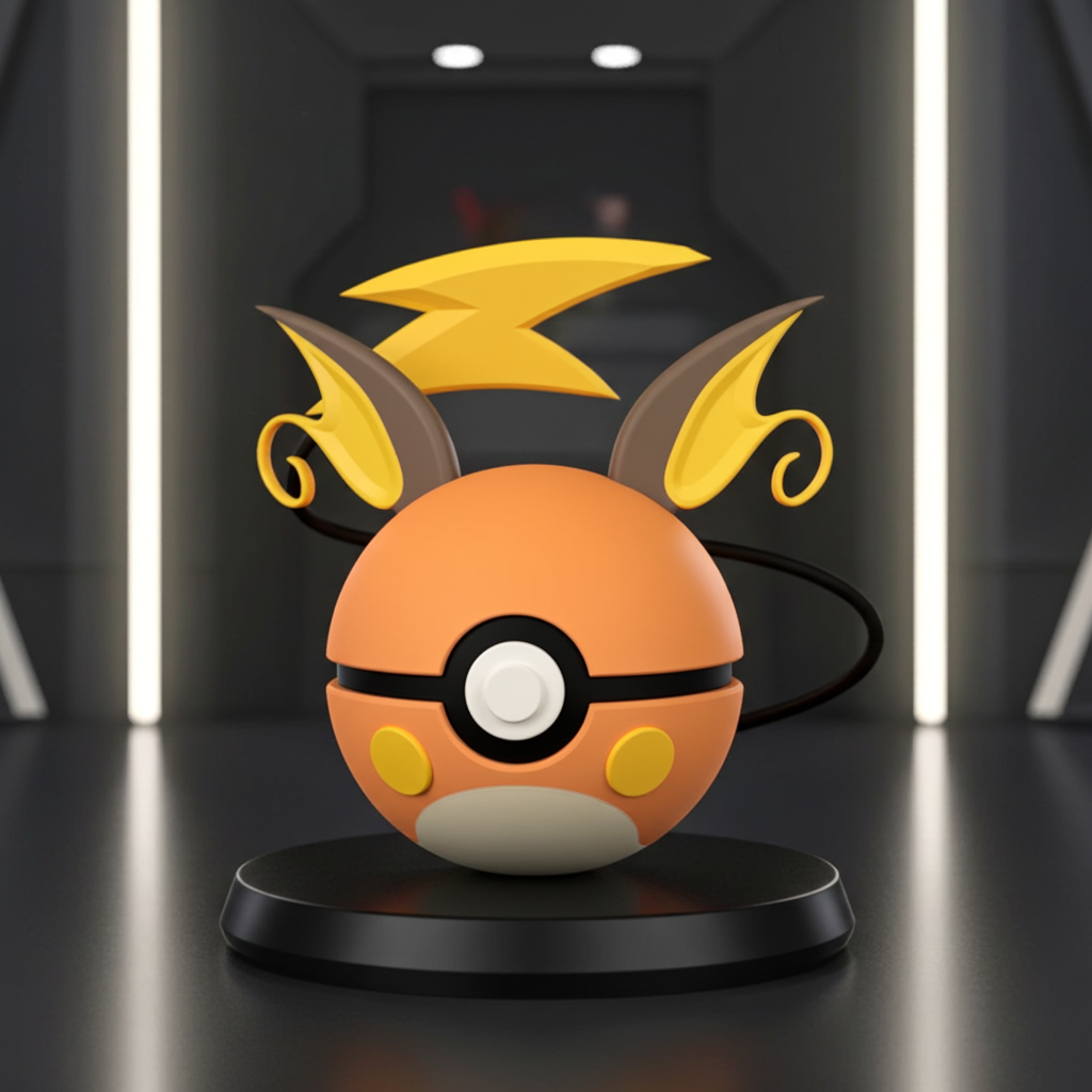 Poké Ball 3D ispirata a Raichu – Sfera decorativa da collezione (#0026)