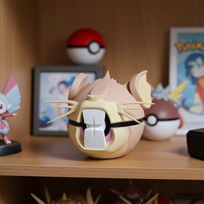 Poké Ball 3D ispirata a Raticate – Sfera decorativa da collezione (#0020)