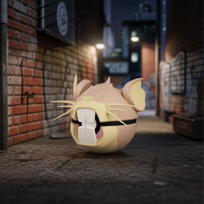 Poké Ball 3D ispirata a Raticate – Sfera decorativa da collezione (#0020)