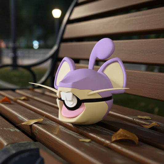 Poké Ball 3D ispirata a Rattata – Sfera decorativa da collezione (#0019)