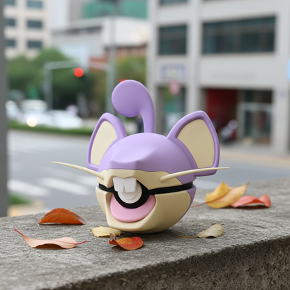 Poké Ball 3D ispirata a Rattata – Sfera decorativa da collezione (#0019)
