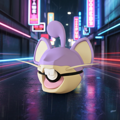 Poké Ball 3D ispirata a Rattata – Sfera decorativa da collezione (#0019)