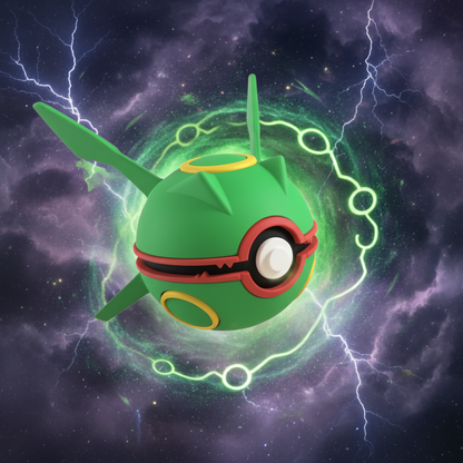 Poké Ball 3D ispirata a Rayquaza – Sfera decorativa da collezione (#0384)