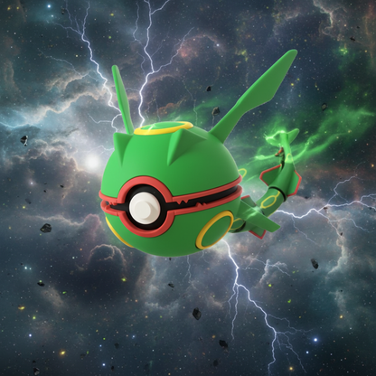 Poké Ball 3D ispirata a Rayquaza – Sfera decorativa da collezione (#0384)
