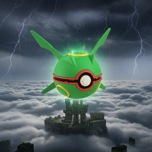 Poké Ball 3D ispirata a Rayquaza – Sfera decorativa da collezione (#0384)