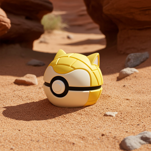 Poké Ball 3D ispirata a Sandshrew – Sfera decorativa da collezione (#0027)