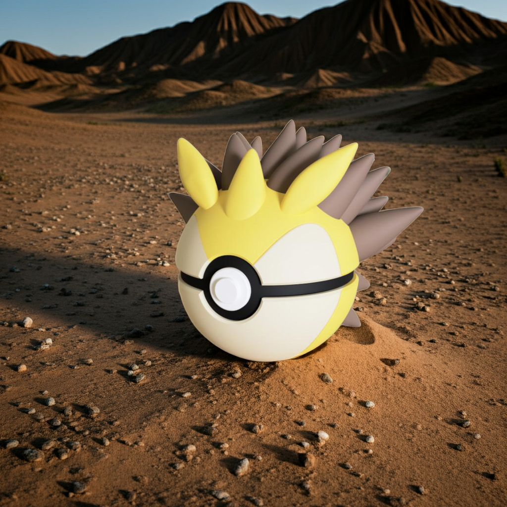 Poké Ball 3D ispirata a Sandslash – Sfera decorativa da collezione (#0028)
