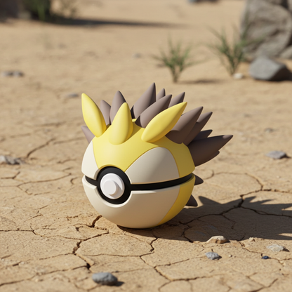 Poké Ball 3D ispirata a Sandslash – Sfera decorativa da collezione (#0028)