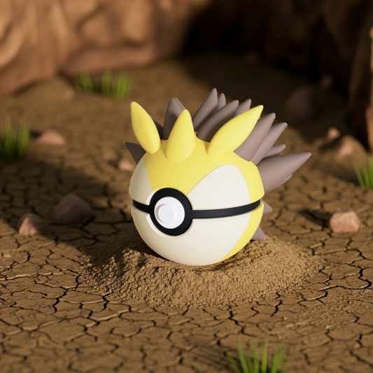 Poké Ball 3D ispirata a Sandslash – Sfera decorativa da collezione (#0028)